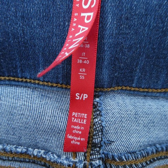 Spanx Demin  Distressed High Rise Elastic Waist Jeggings Released Hem Shaping S - Picture 7 of 9